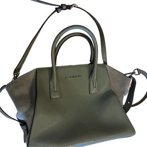 Michael kors leather and suede tote bag- sage green